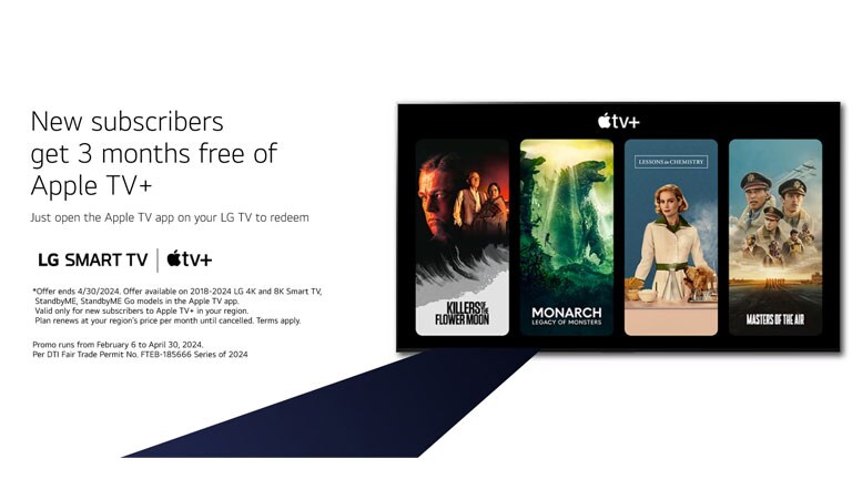 LG TV x Apple TV + 3 months Free Promotion